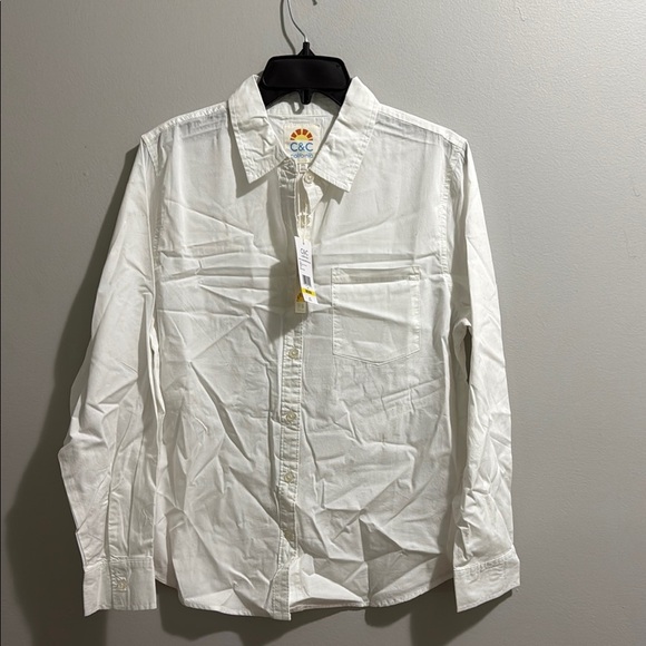 C&C California Women’s White Button-Up Women's Top - Picture 2 of 6